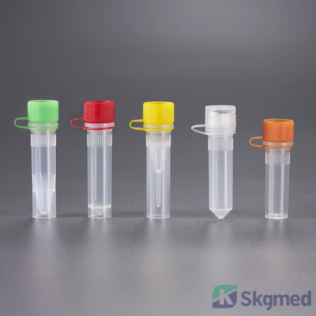 Provetta per microcentrifuga, tappo colorato collegato 