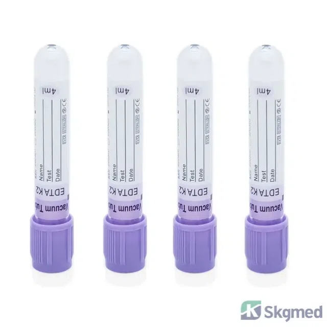 Пробірка якого кольору використовується для EDTA?